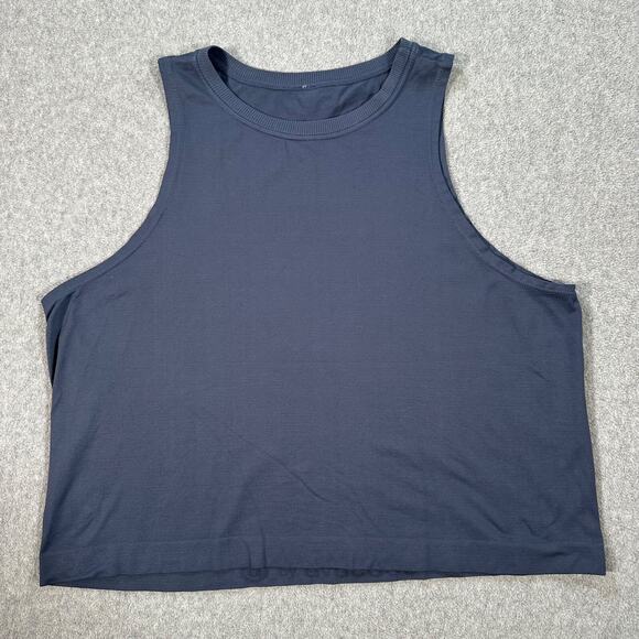 avocado Tops - Avocado Seamless Cropped Muscle Tank Blue Women's Large *No Size Tag* Gym Active